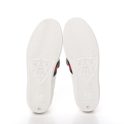 Gucci Calfskin Ayers Crystal Web Pineapple Embroidered Womens New Ace Sneakers 38.5 White 6 of 9