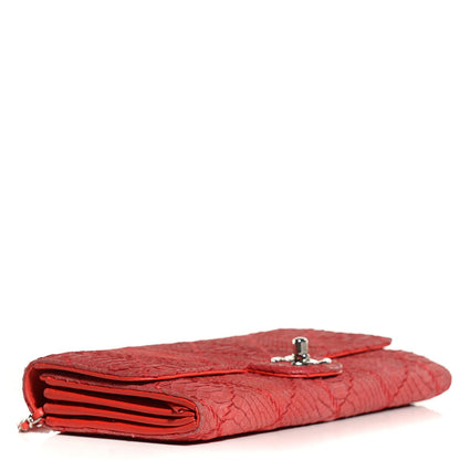 Chanel Matte Snakeskin Ultimate Stitch Flap Clutch With Chain Red 4 of 8