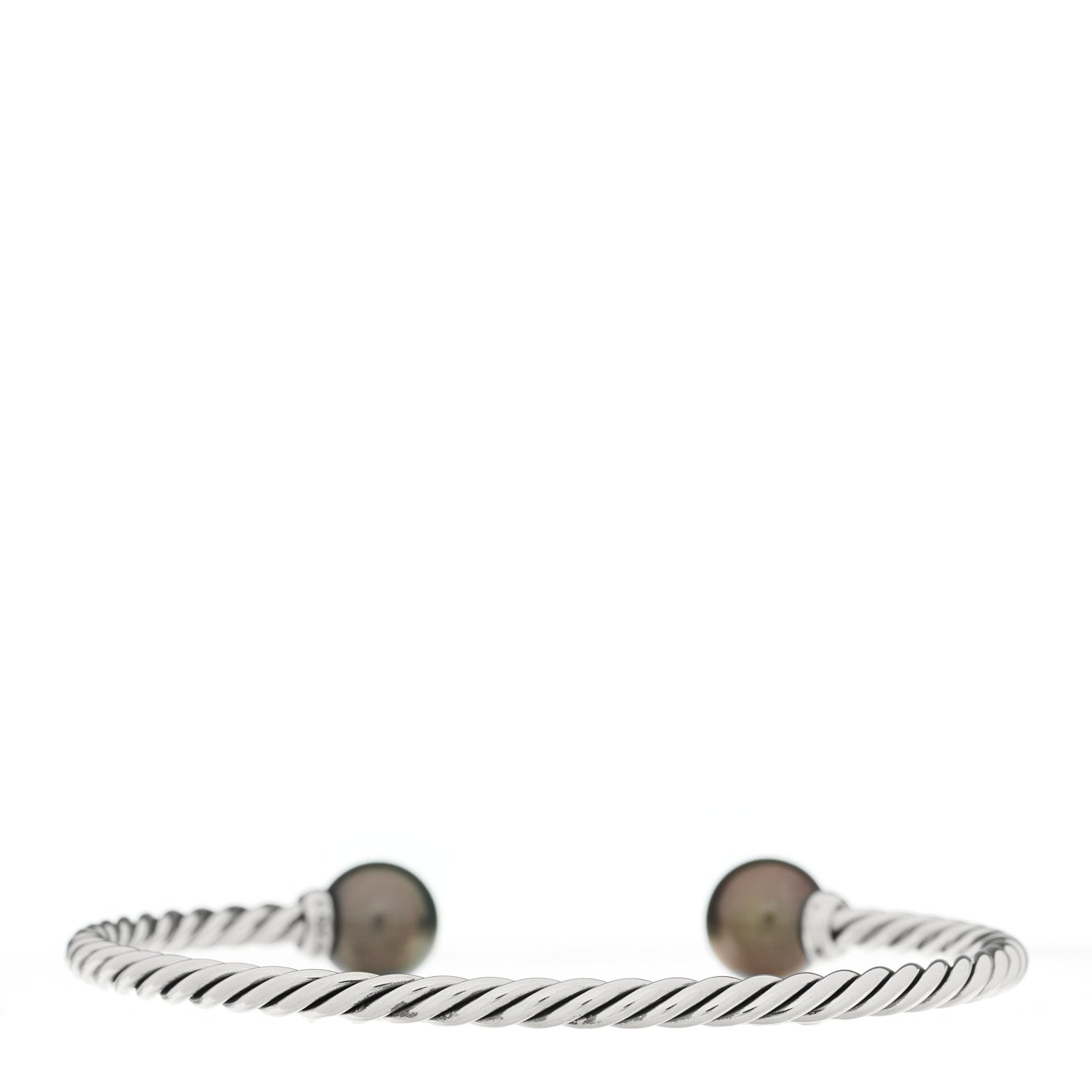 David Yurman Sterling Silver Diamond Tahitian Pearl 9.5-10mm Solari Bracelet 2 of 4