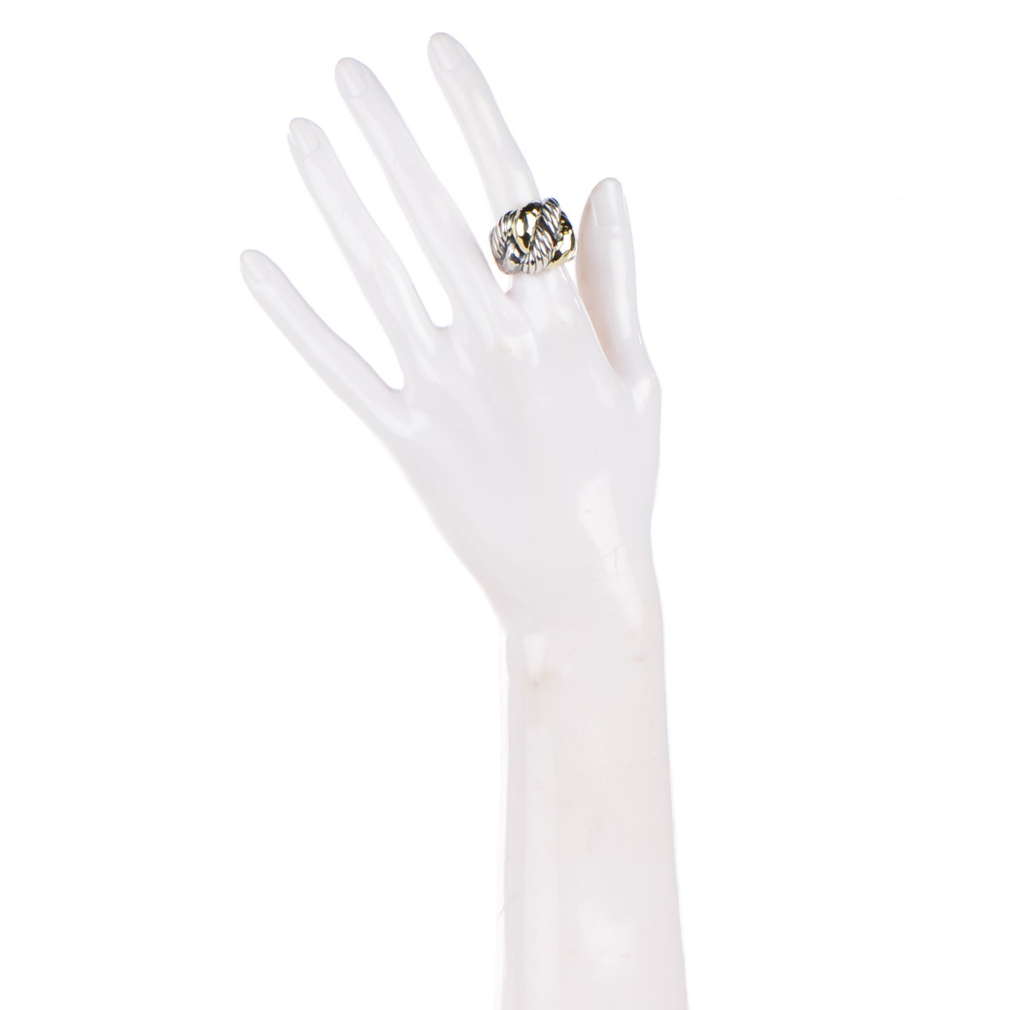 Sterling Silver 18K Yellow Gold 20mm Cordelia Ring 49 5
