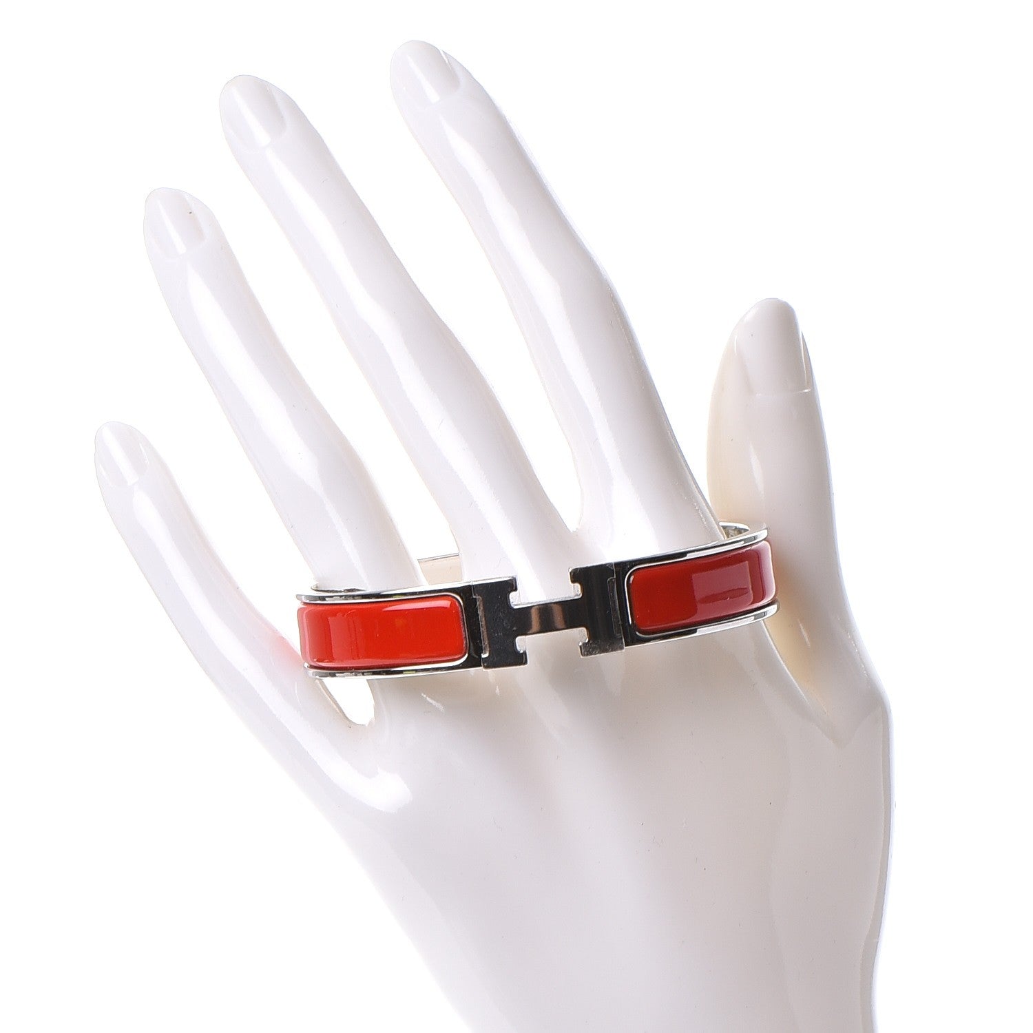 Hermes Enamel Narrow Clic Clac H Bracelet GM Rouge Amarante 2 of 4