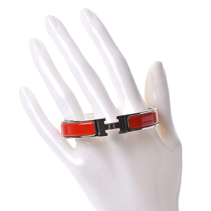 Hermes Enamel Narrow Clic Clac H Bracelet GM Rouge Amarante 2 of 4