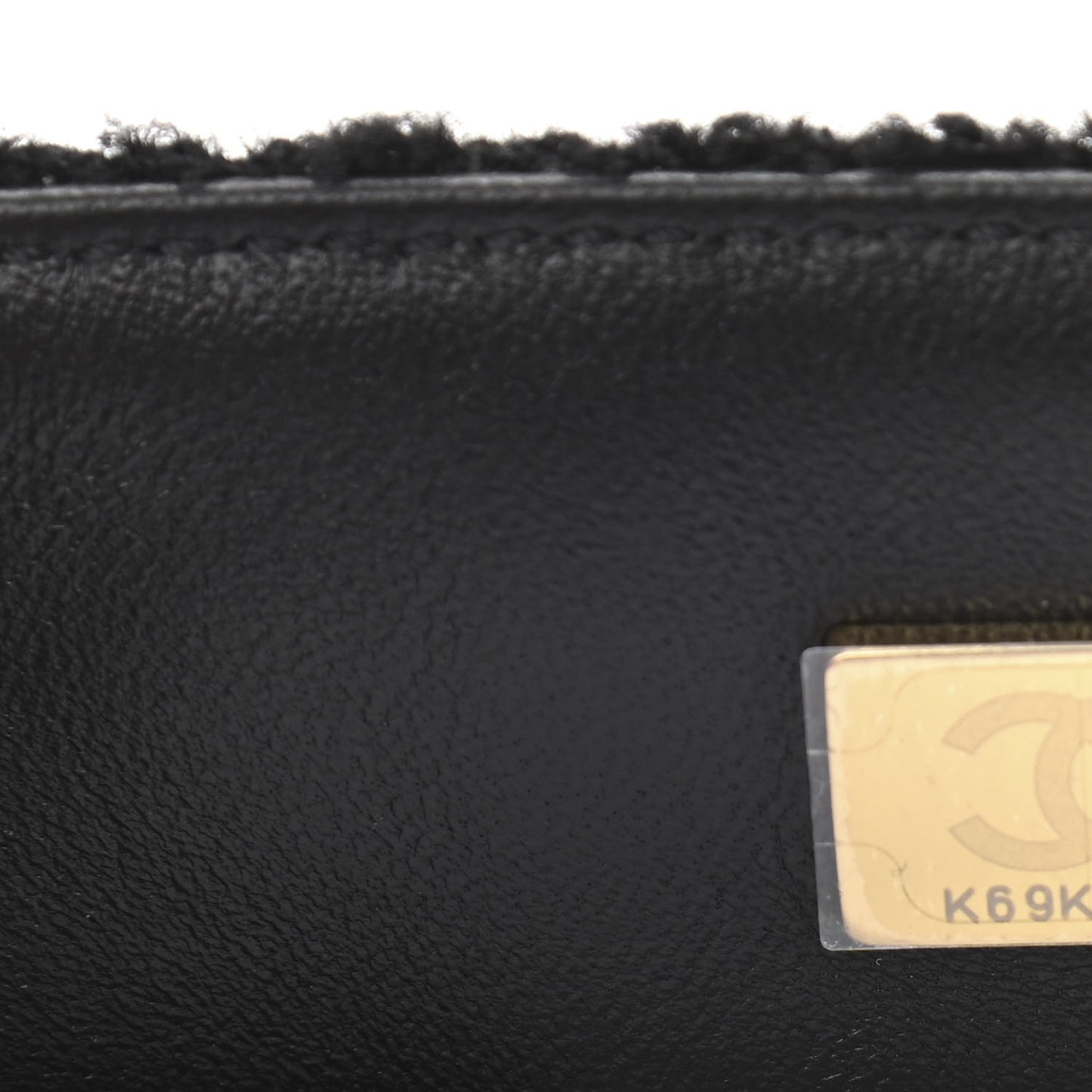Tweed Quilted Mini Crystal CC Square Flap Black