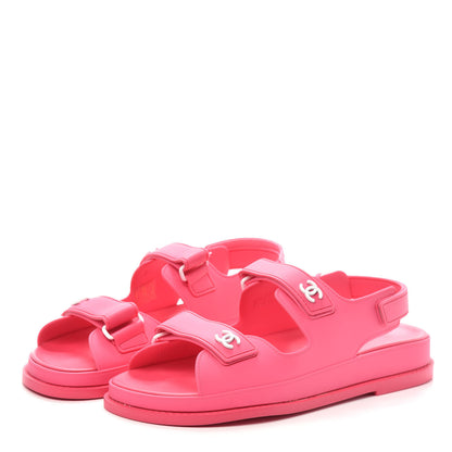 Chanel Rubber CC Dad Sandals 41 Pink 3 of 7
