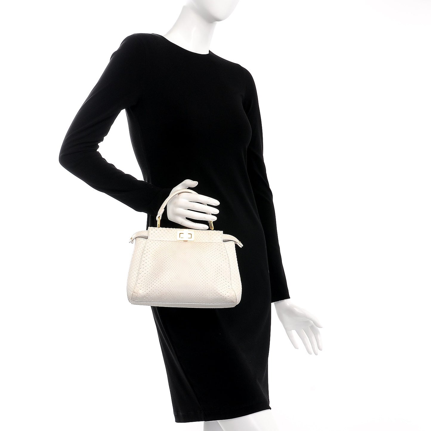 Python Mini Peekaboo Iconic Satchel White