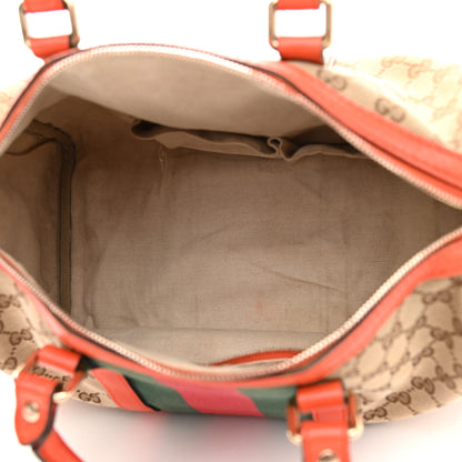Gucci Monogram Vintage Web Medium Boston Orange 4 of 14