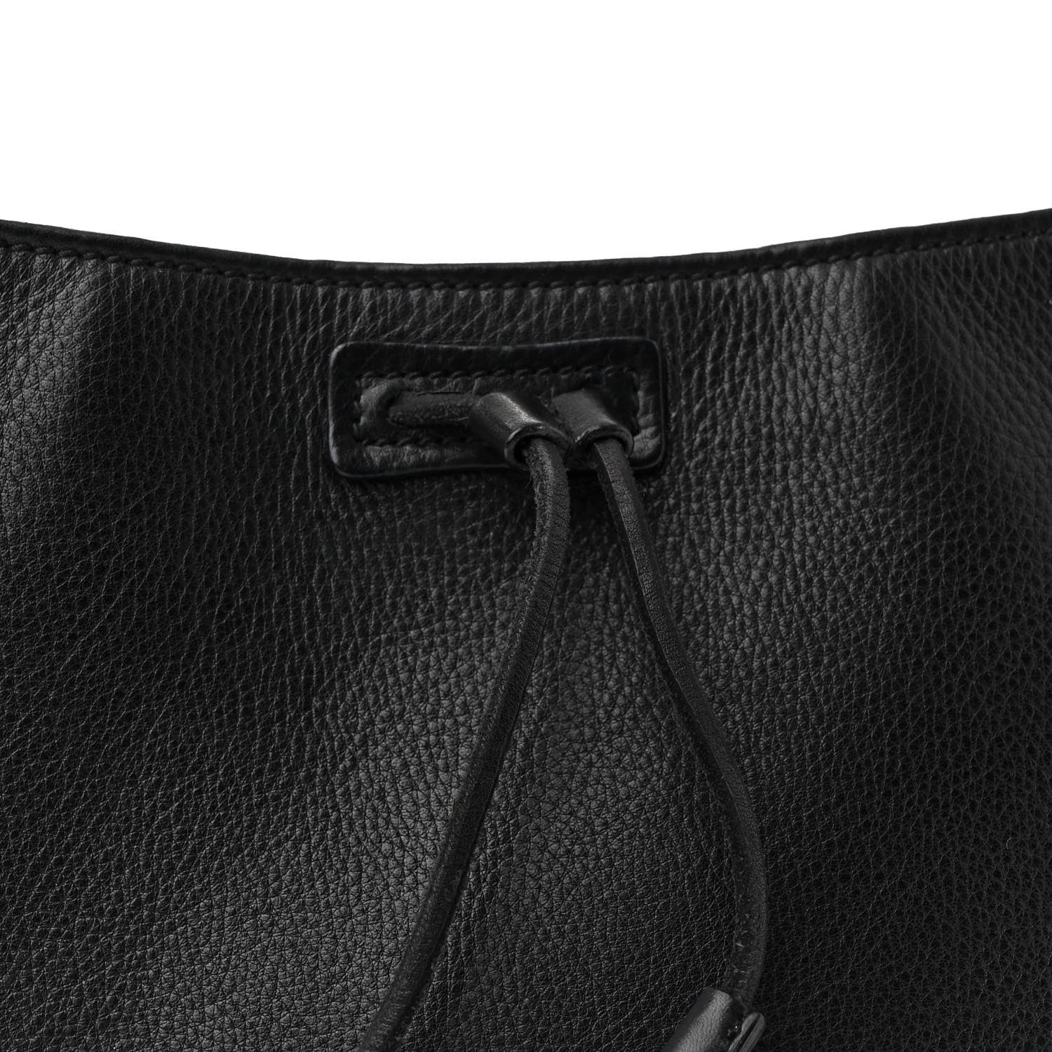 Gucci Pebbled Calfskin Drawstring Shoulder Bag Black 8 of 10