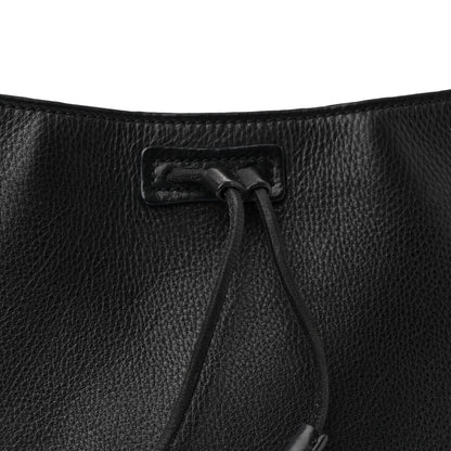 Gucci Pebbled Calfskin Drawstring Shoulder Bag Black 8 of 10