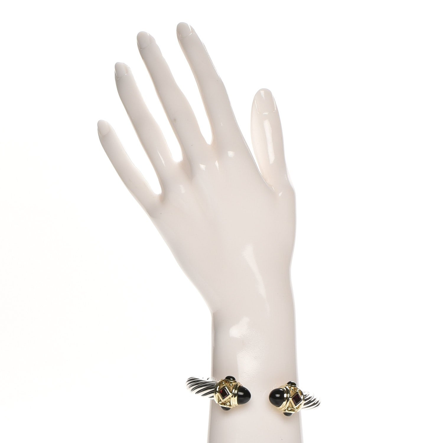 David Yurman Sterling Silver 14K Gold 10mm Cable Renaissance Bracelet 2 of 6