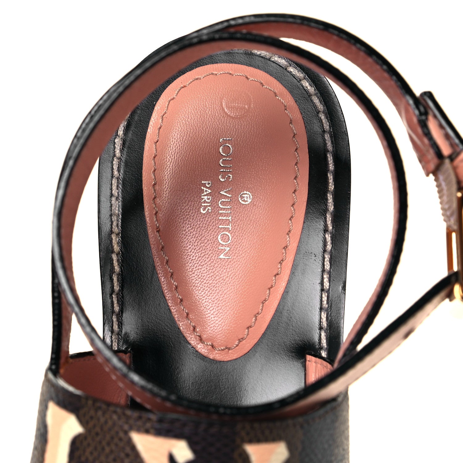 Louis Vuitton Calfskin Damier Ebene Passenger Flat Sandals 38 Venus Pink 7 of 8