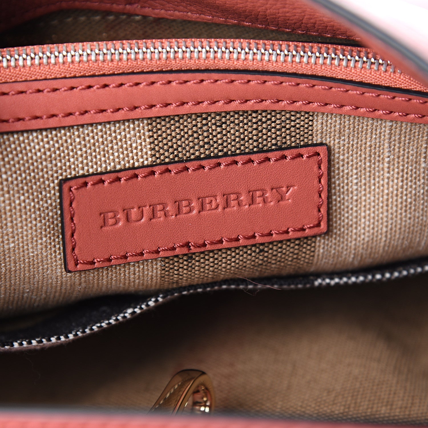 Burberry Canvas Mega Check Medium Ashby Tassel Hobo Cinnamon Red 5 of 9