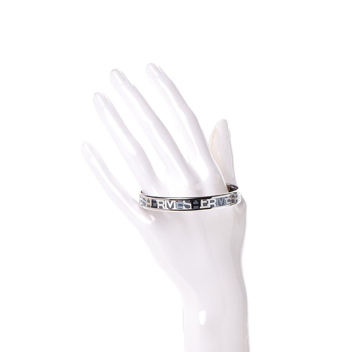 Hermes Enamel Printed Narrow Capitales Bracelet 65 2 of 5