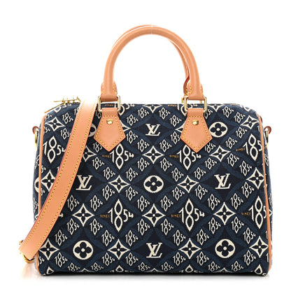 Louis Vuitton Jacquard Since 1854 Speedy Bandouliere 25 Blue 1 of 10