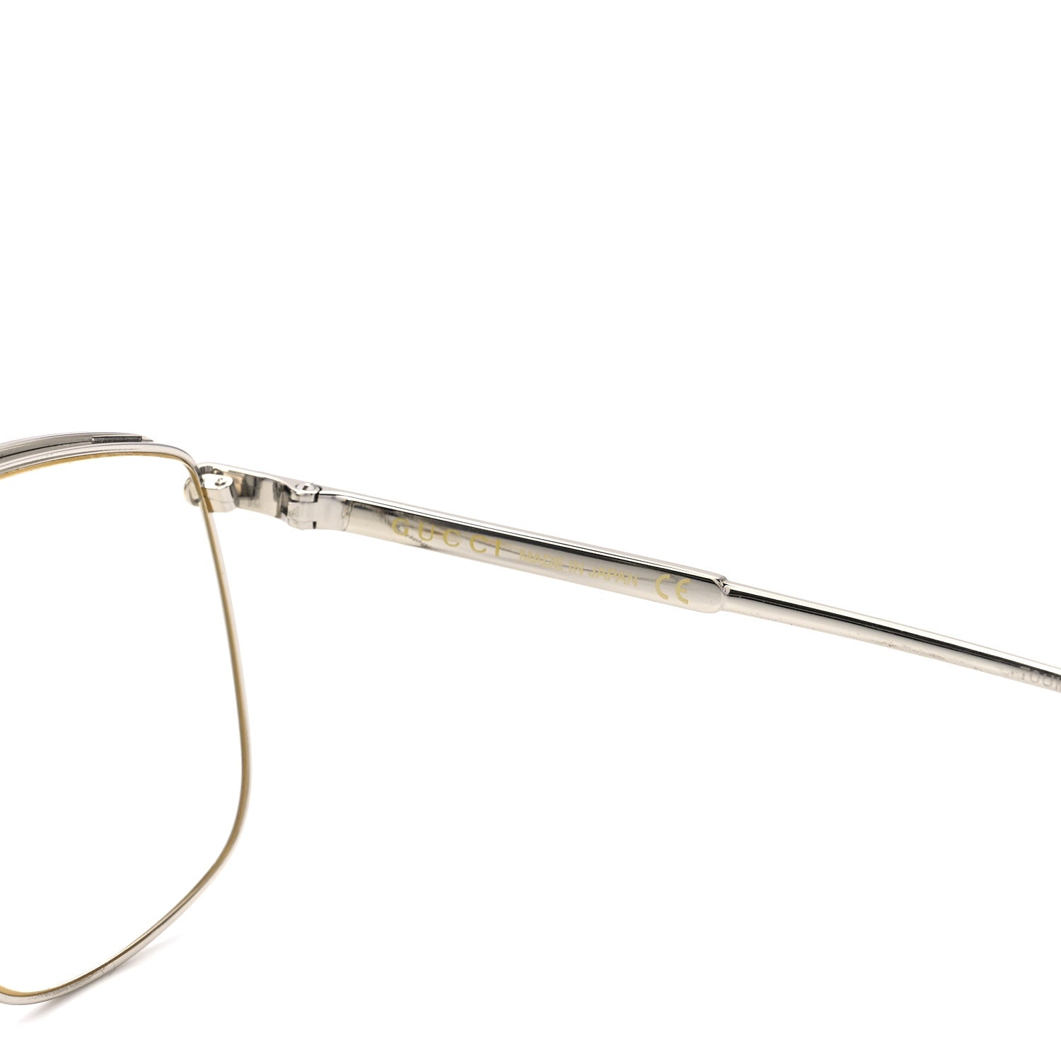 Gucci Metal Aviator Sunglasses GG0365S Silver Yellow 6 of 9