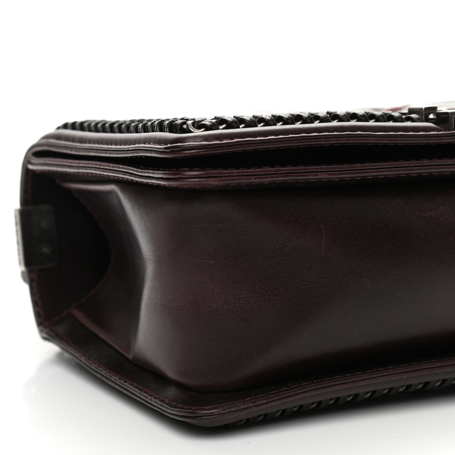 Chanel Goatskin Quilted Medium Boy Handle Flap Burgundy 9 of 12