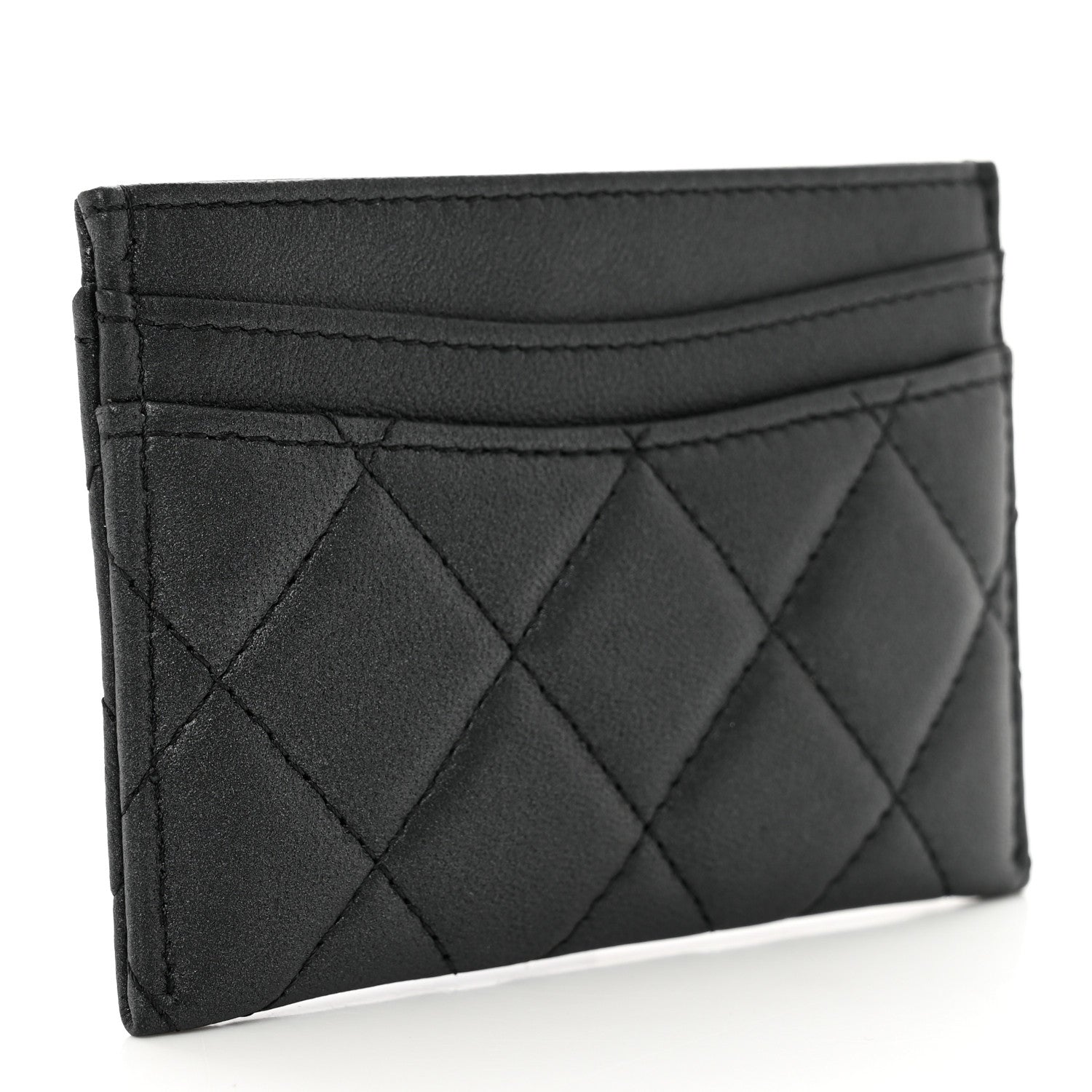 Chanel Pearly Lambskin Quilted Card Holder So Black 3 of 9