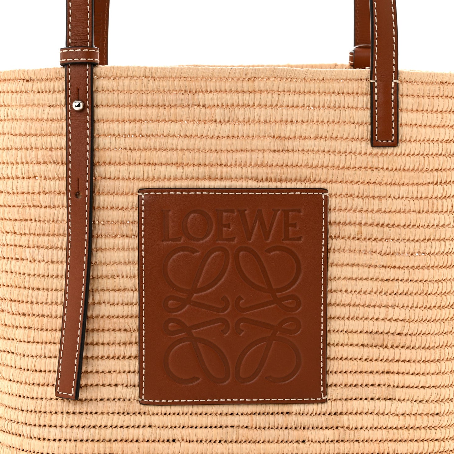 Raffia Small Square Basket Tote Bag Natural Tan