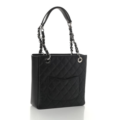 Chanel Caviar Quilted Petit Shopping Tote PST Black 3 of 10