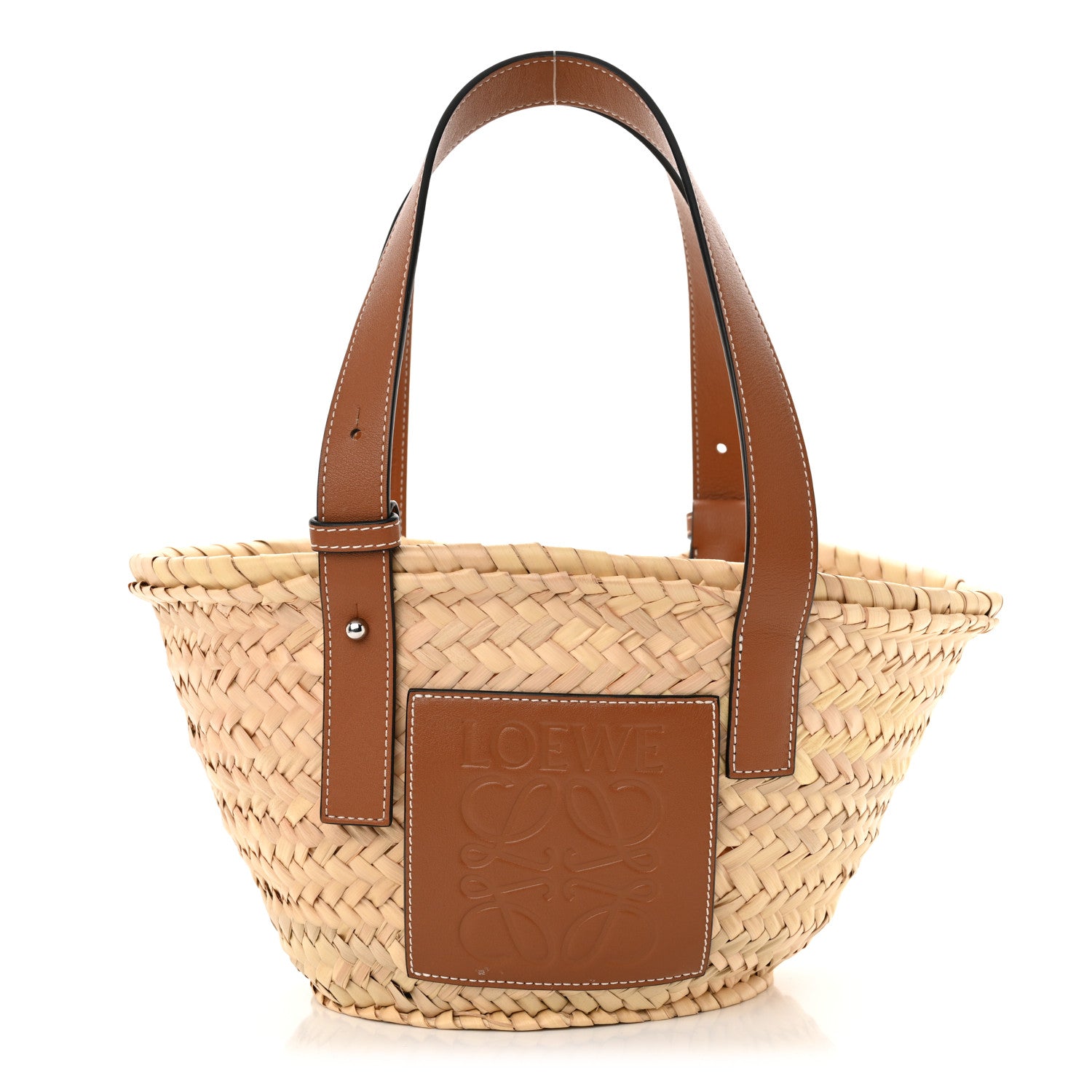 Loewe Raffia Small Basket Tote Bag Natural Tan 1 of 10