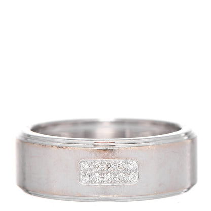 Tiffany 18K White Gold Diamond Century Men's Wedding Band Ring 62 10 1 of 6