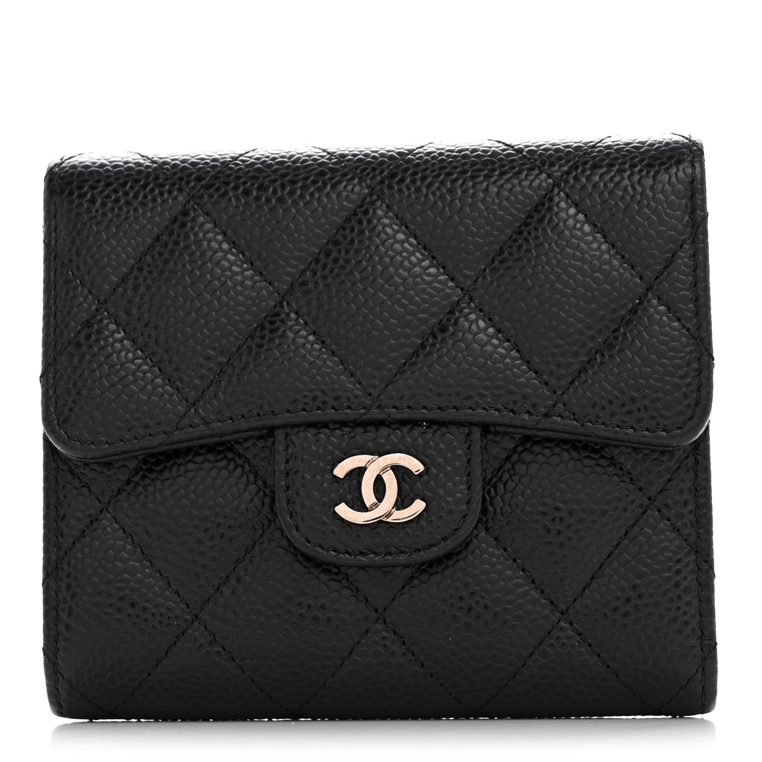 Chanel Caviar Quilted Compact Flap Wallet Black 1 of 9