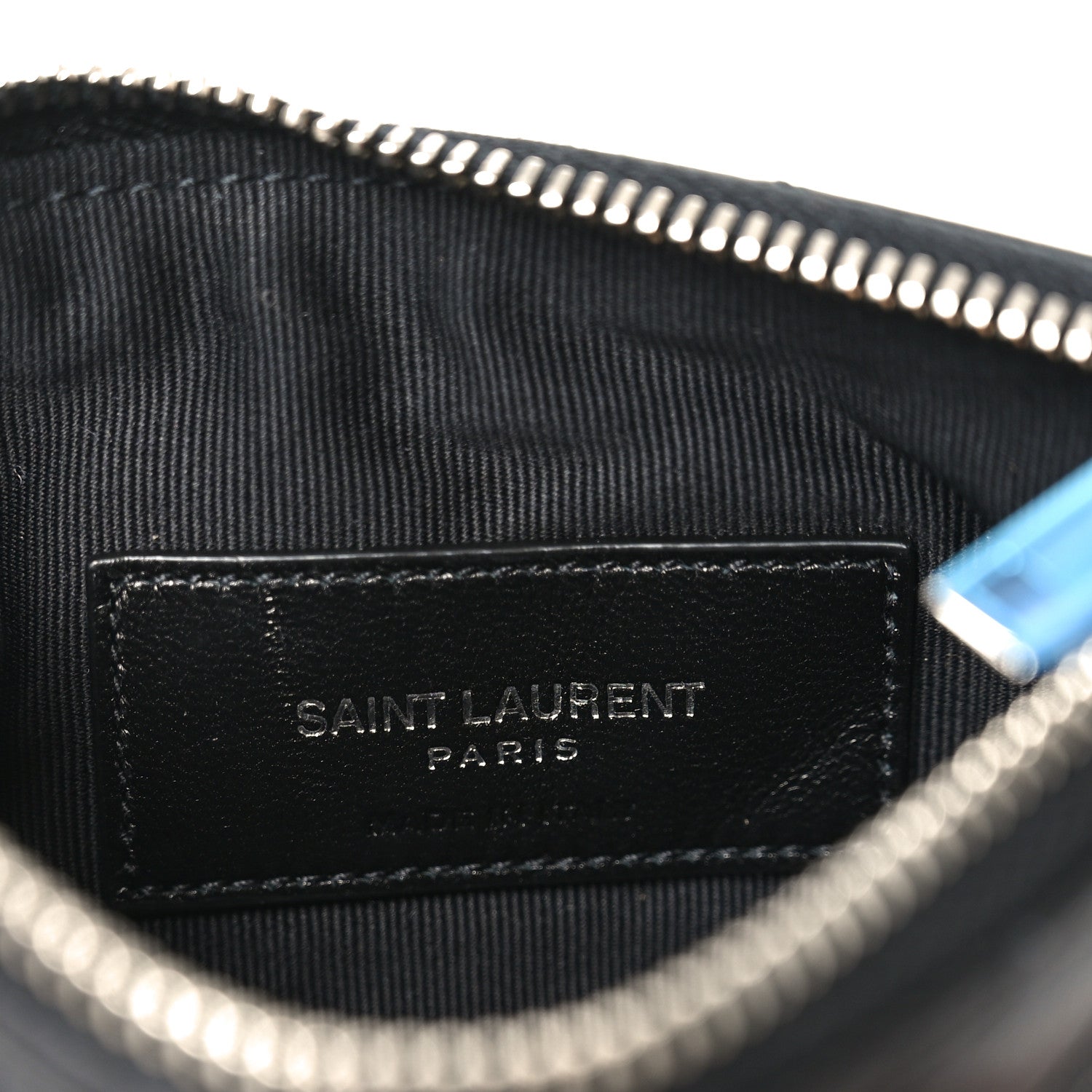 Saint Laurent Calfskin Matelasse Monogram Key Pouch Black 6 of 8