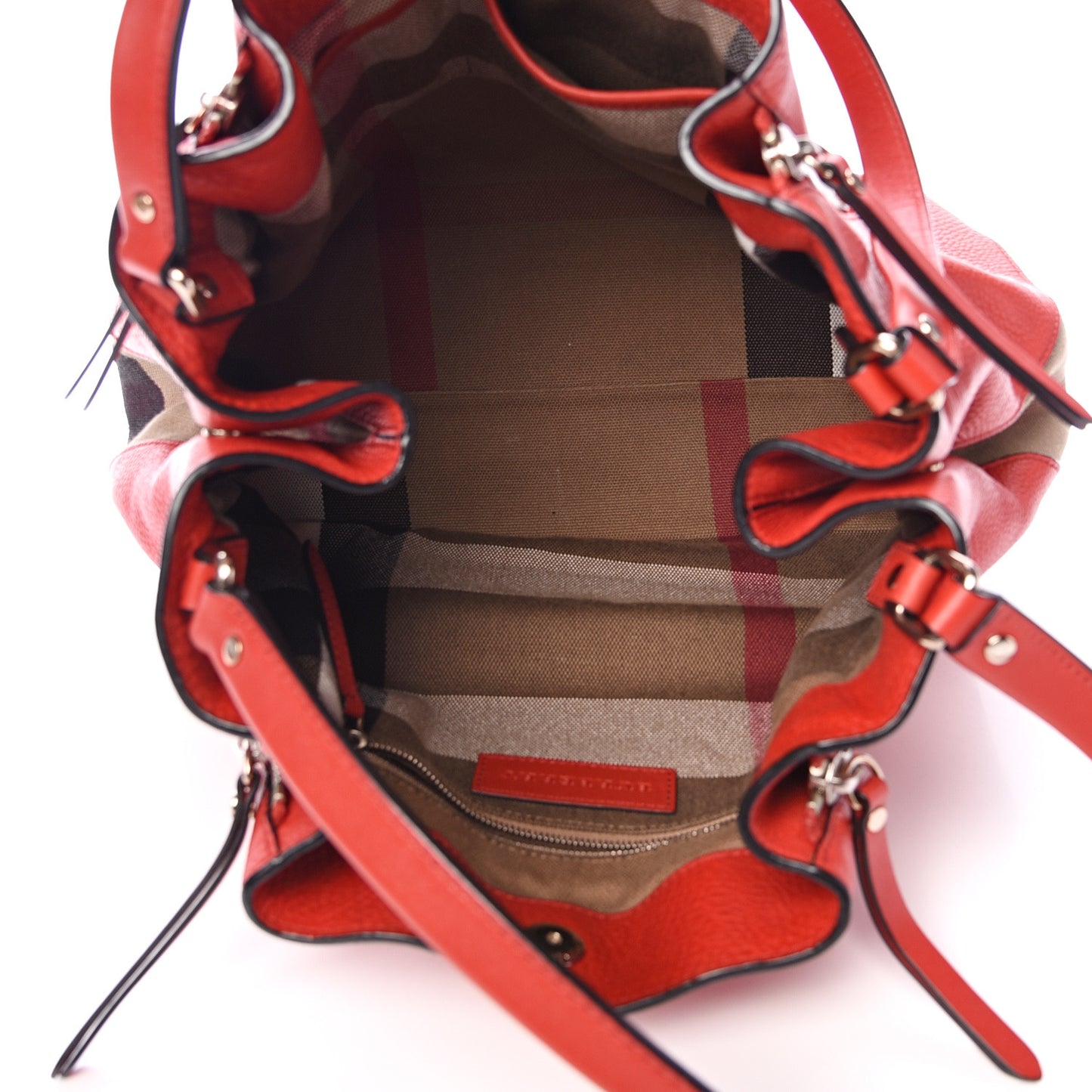 Grainy Calfskin House Check Medium Maidstone Red