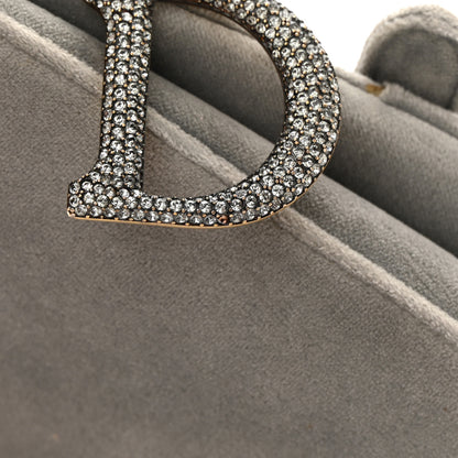 Christian Dior Velvet Crystal Mini Saddle Bag Grey 11 of 12