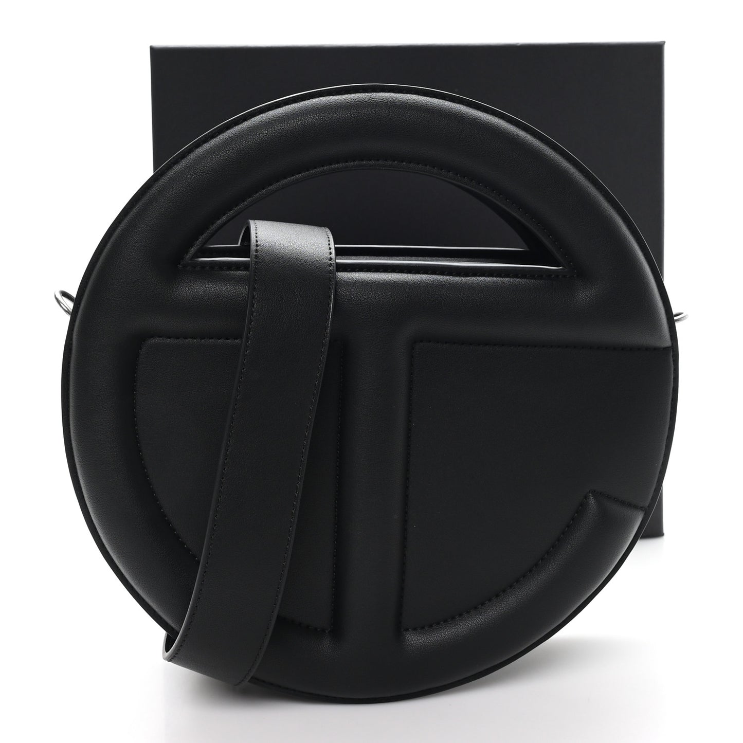 Vegan Leather Major Circle Bag Black