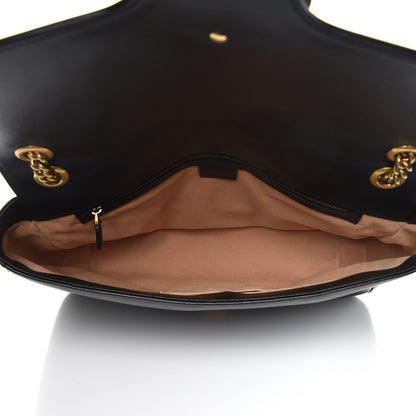 Gucci Calfskin Matelasse Large GG Marmont Shoulder Bag Black 5 of 7