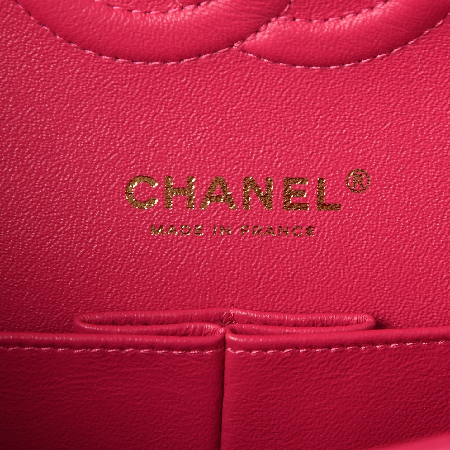 Lambskin Chevron Quilted Medium Double Flap Pink
