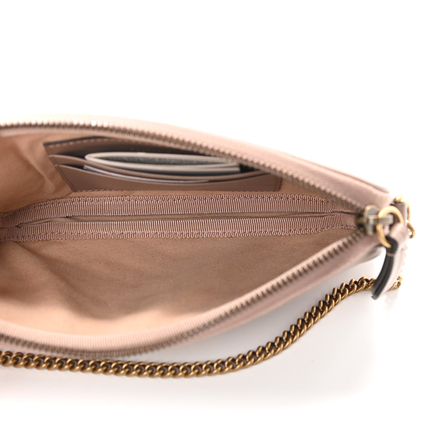 Calfskin Matelasse Mini GG Marmont Chain Crossbody Bag Porcelain Rose