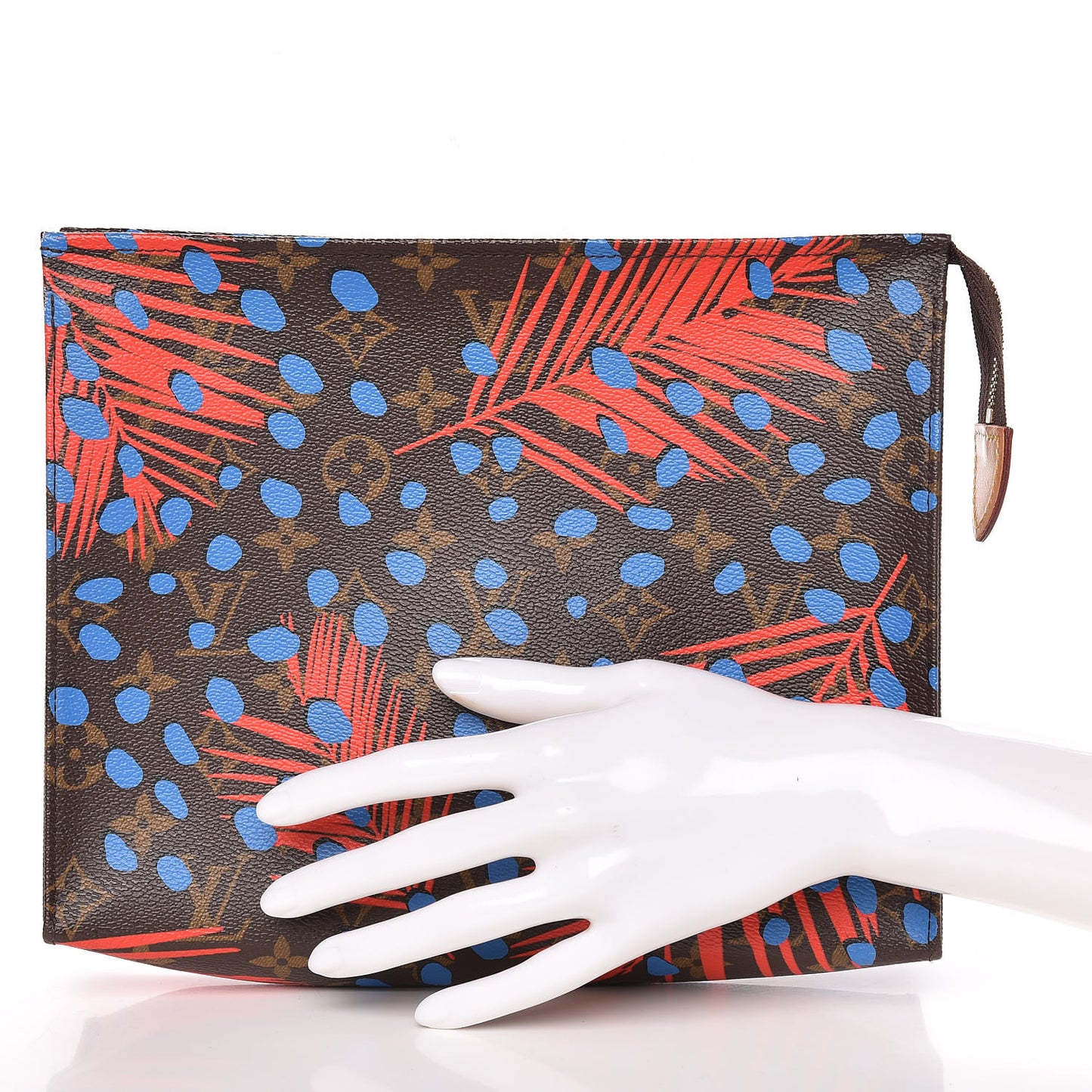 Monogram Jungle Dots Toiletry Pouch 26 Coquelicot Denim