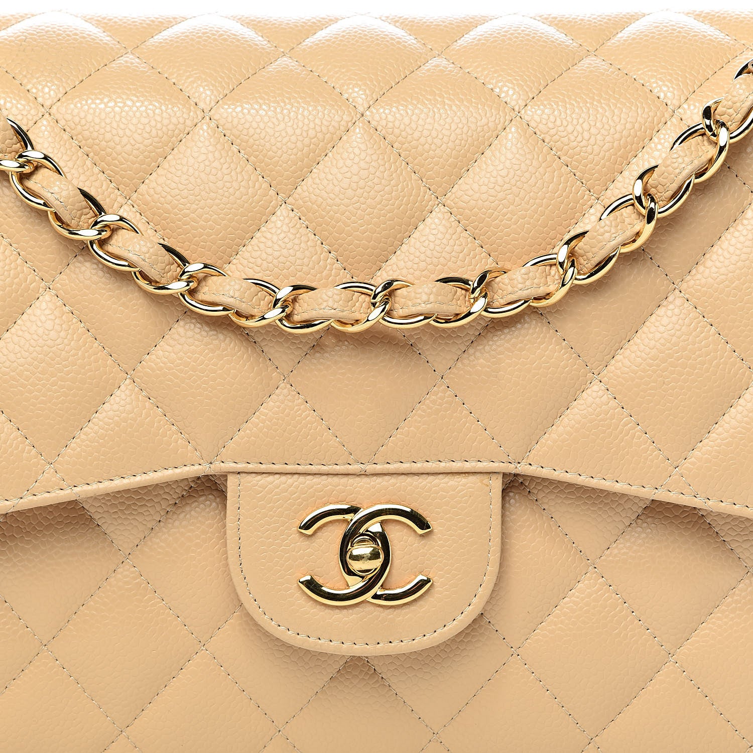 Chanel Caviar Quilted Jumbo Double Flap Beige Clair 10 of 10