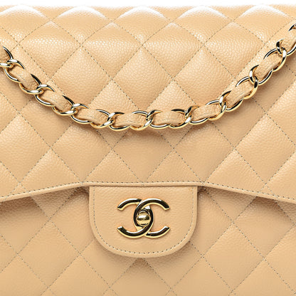 Chanel Caviar Quilted Jumbo Double Flap Beige Clair 10 of 10