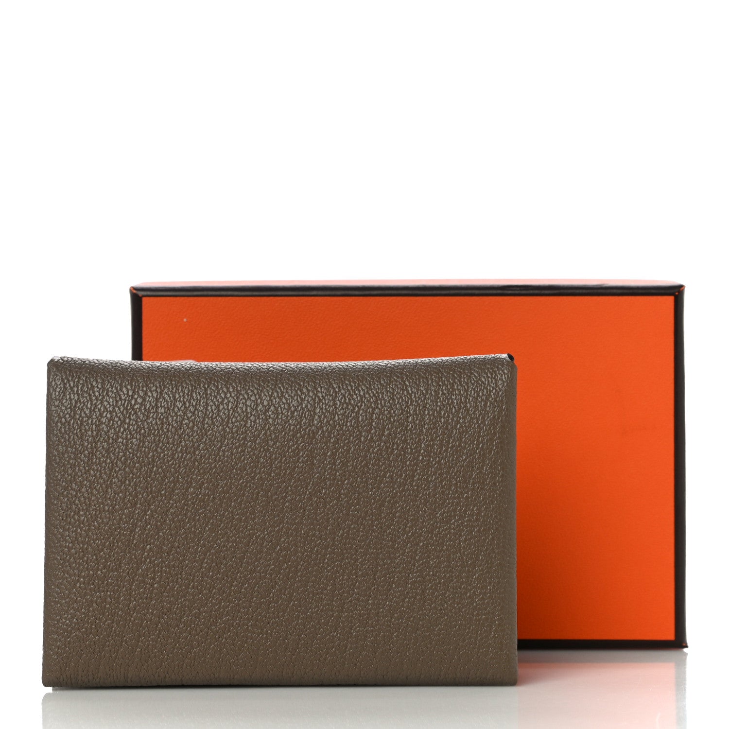 Hermes Chevre Mysore Calvi Duo Card Case Etoupe 10 of 10