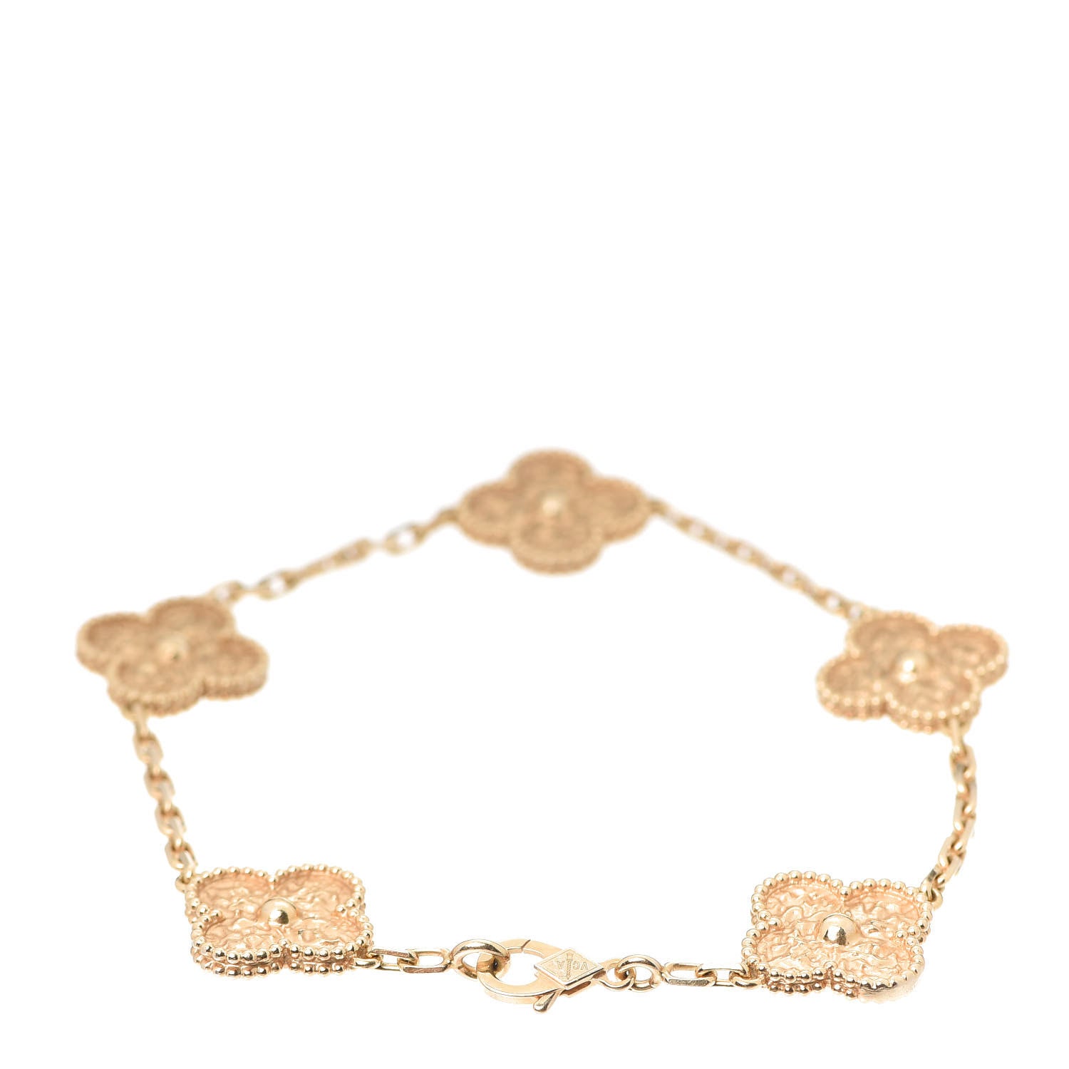 Van Cleef & Arpels 18K Yellow Gold 5 Motifs Vintage Alhambra Bracelet 3 of 6