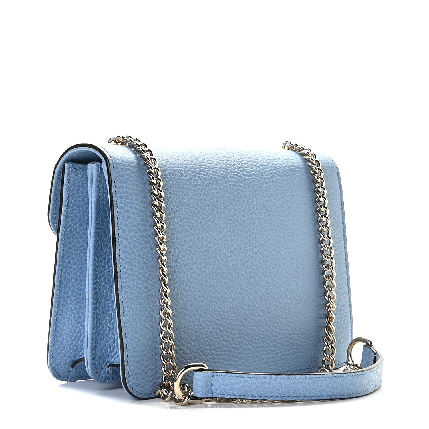 Gucci Dollar Calfskin Small Interlocking G Shoulder Bag Mineral Blue 3 of 9