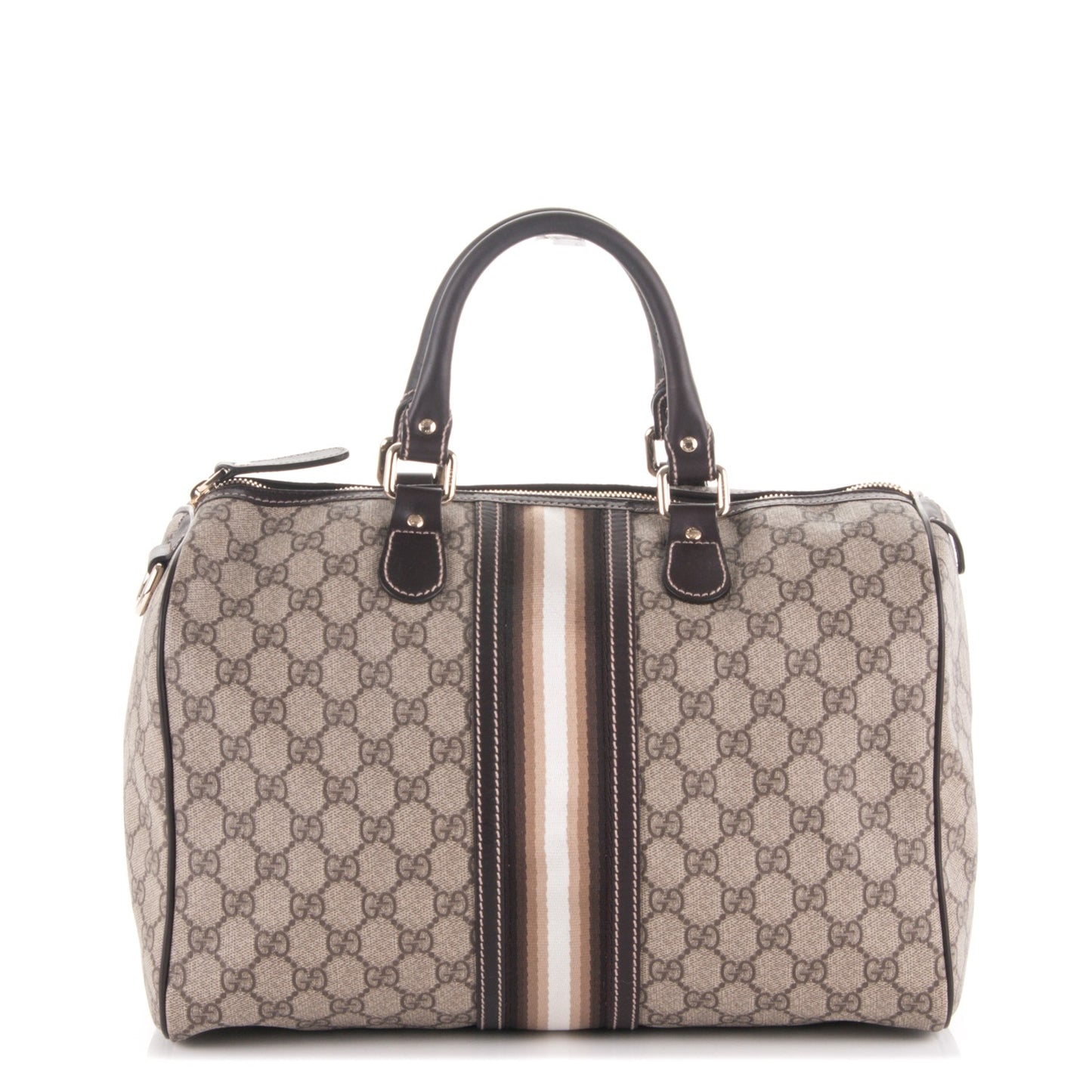 GG Plus Monogram Web Medium Joy Boston Dark Brown