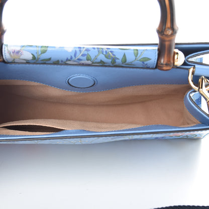 Gucci Calfskin Bamboo Web New Flora Small Nymphaea Top Handle Bag Azure 7 of 12