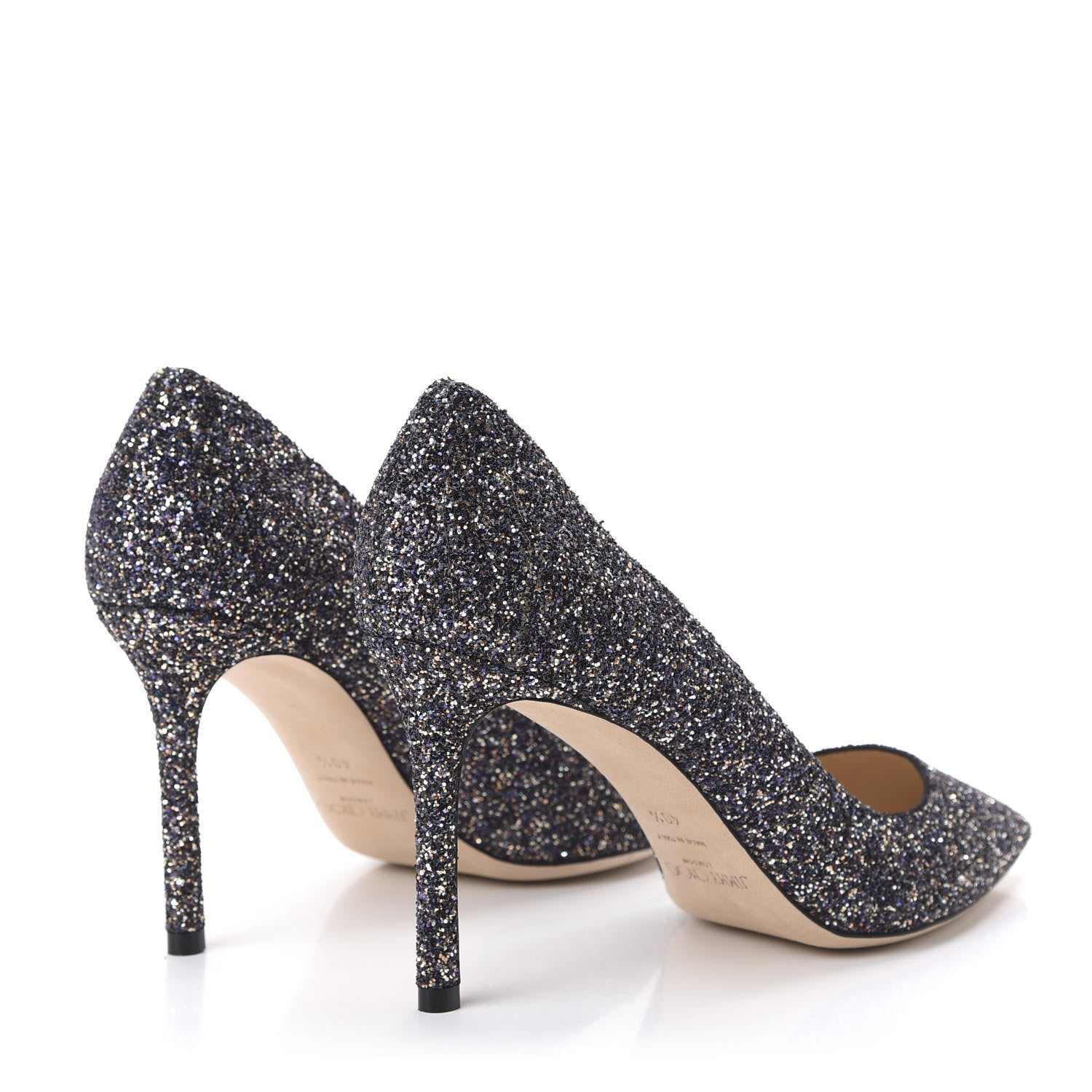 Jimmy Choo Coarse Glitter Pointy Toe Romy 85 Pumps 40.5 Twilight 4 of 8