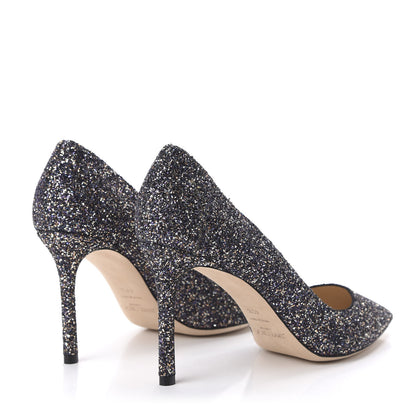 Jimmy Choo Coarse Glitter Pointy Toe Romy 85 Pumps 40.5 Twilight 4 of 8