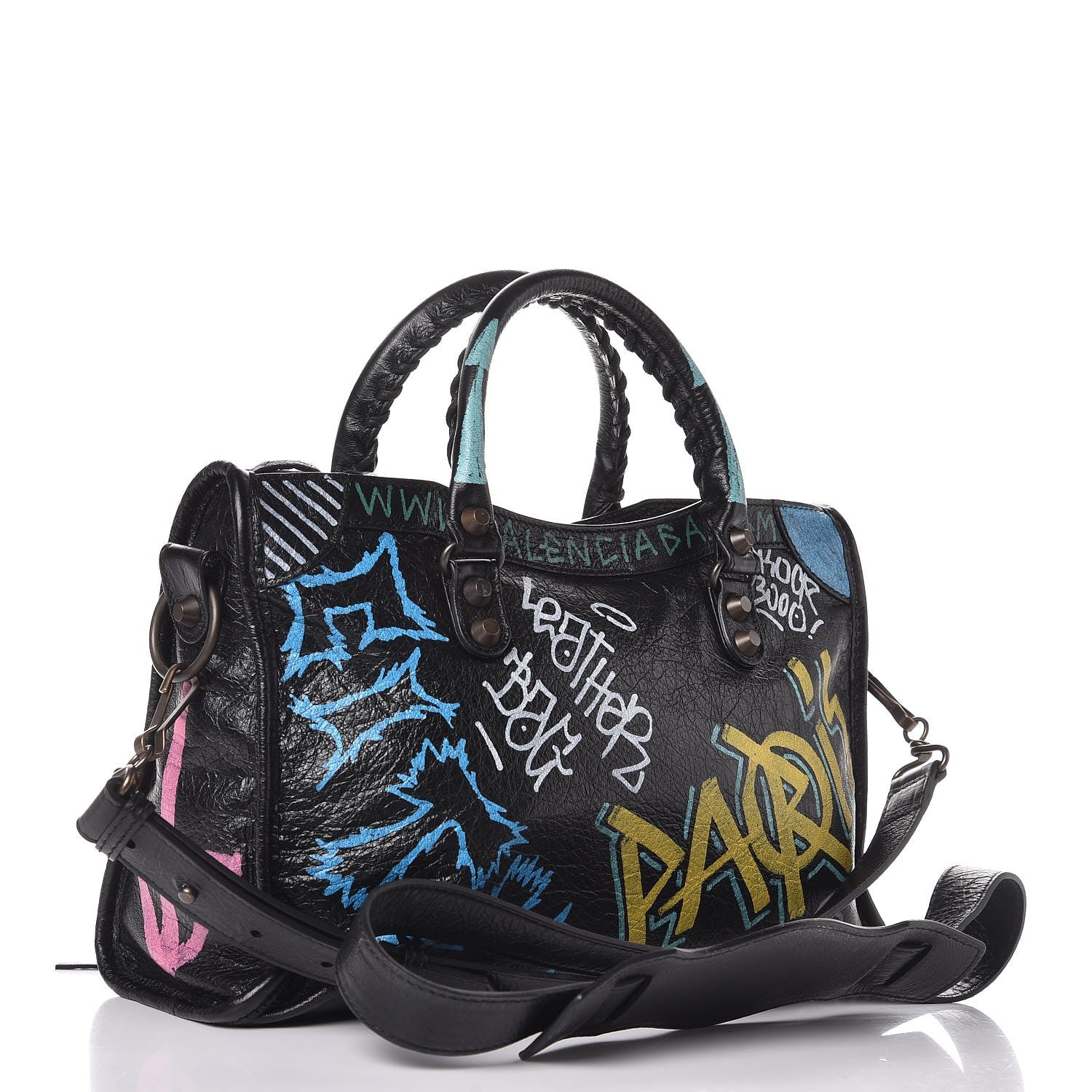 Balenciaga Agneau Graffiti All Over Classic Hardware S City Black Multicolor 3 of 7