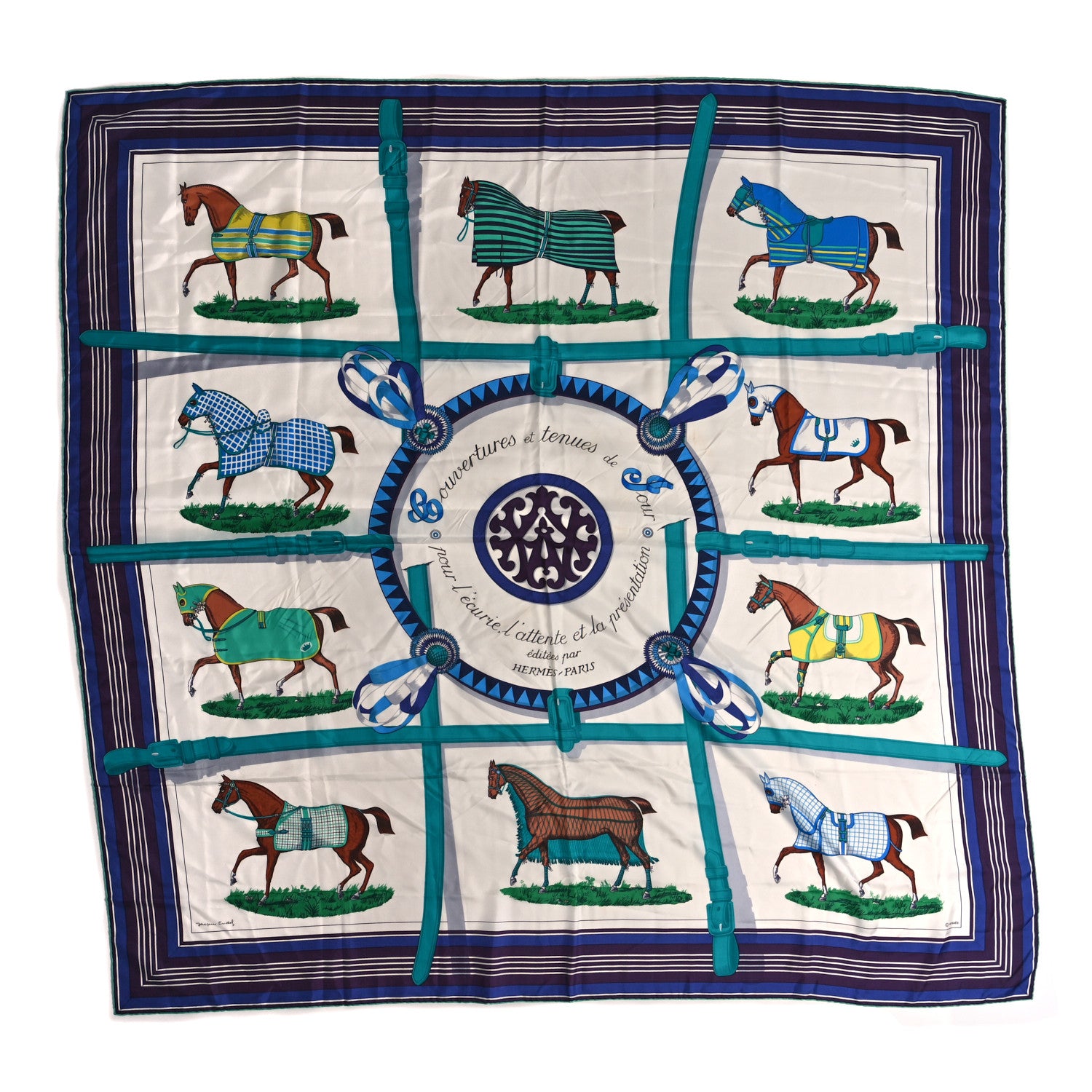 Hermes Silk Couvertures Et Tenues de Jour Scarf 140 1 of 4