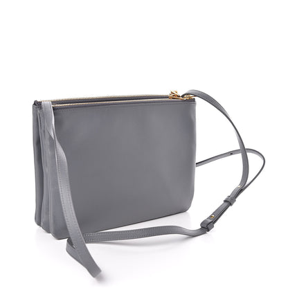 Celine Lambskin Large Trio Crossbody Bag Storm 3 of 12