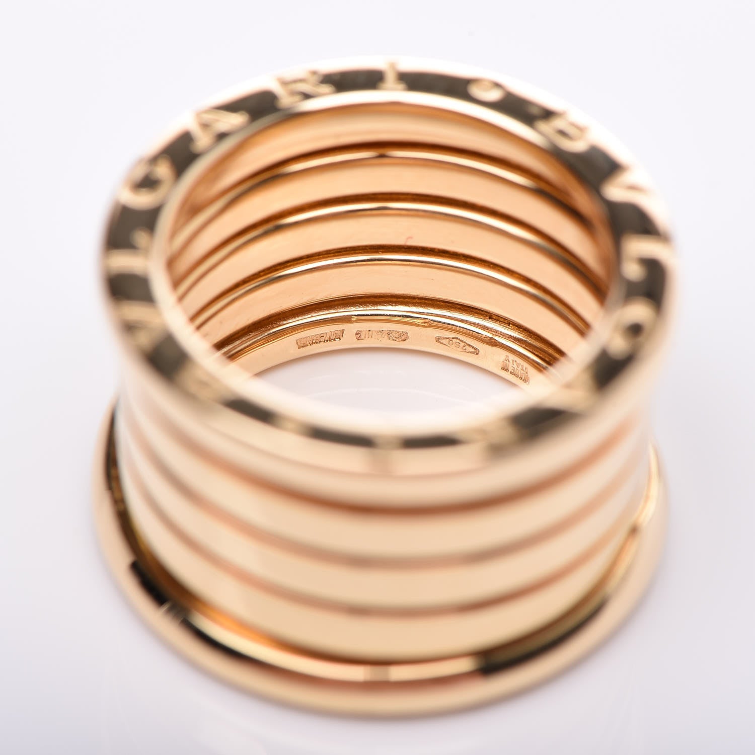 Bulgari 18K Yellow Gold B.Zero1 Five-Band Anniversary Ring 49 4.75 4 of 7