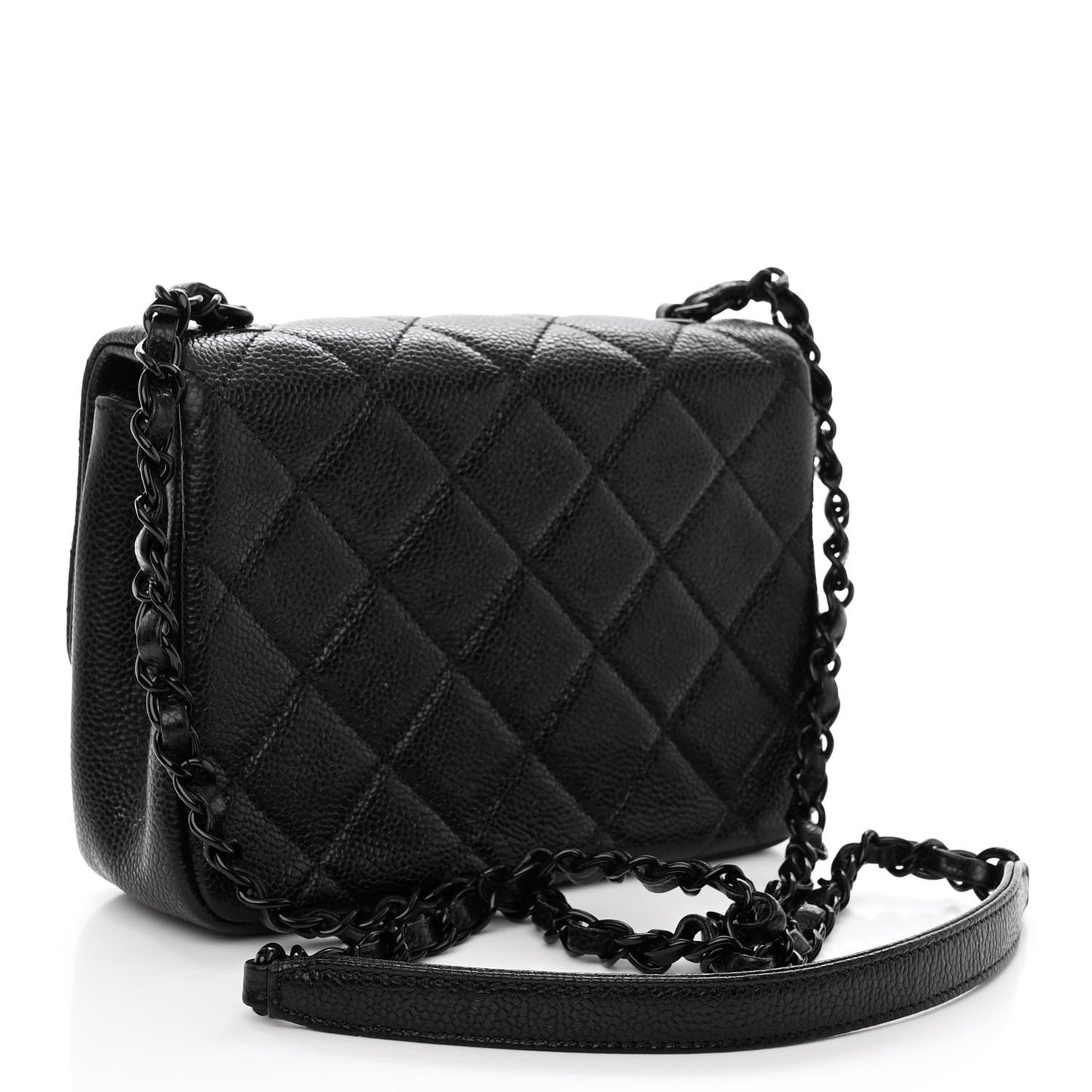 Caviar Quilted Incognito Mini Square Flap Black