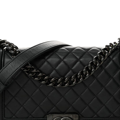 Chanel Calfskin Quilted Medium Boy Flap So Black 8 of 12