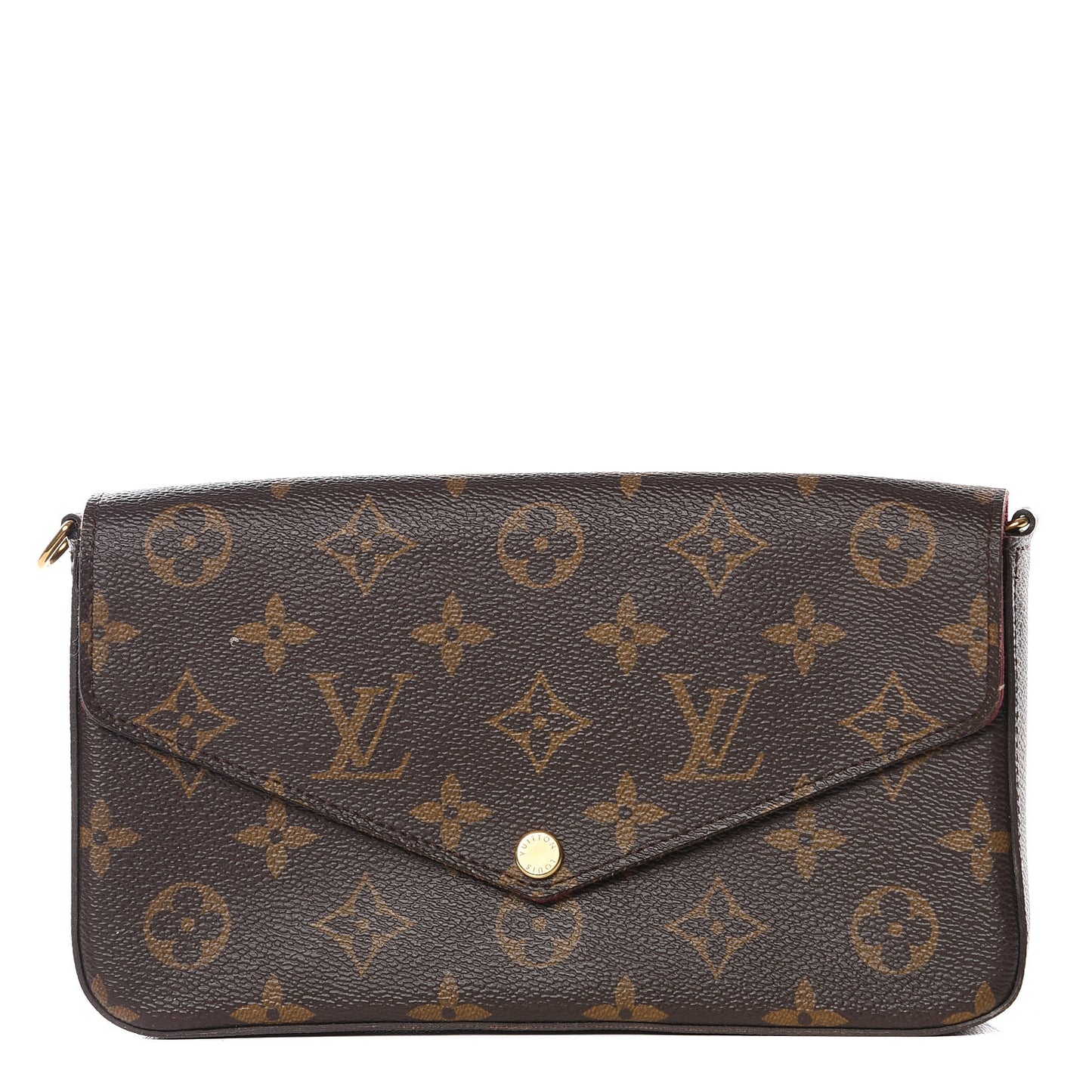 Monogram Pochette Felicie Chain Wallet Fuchsia