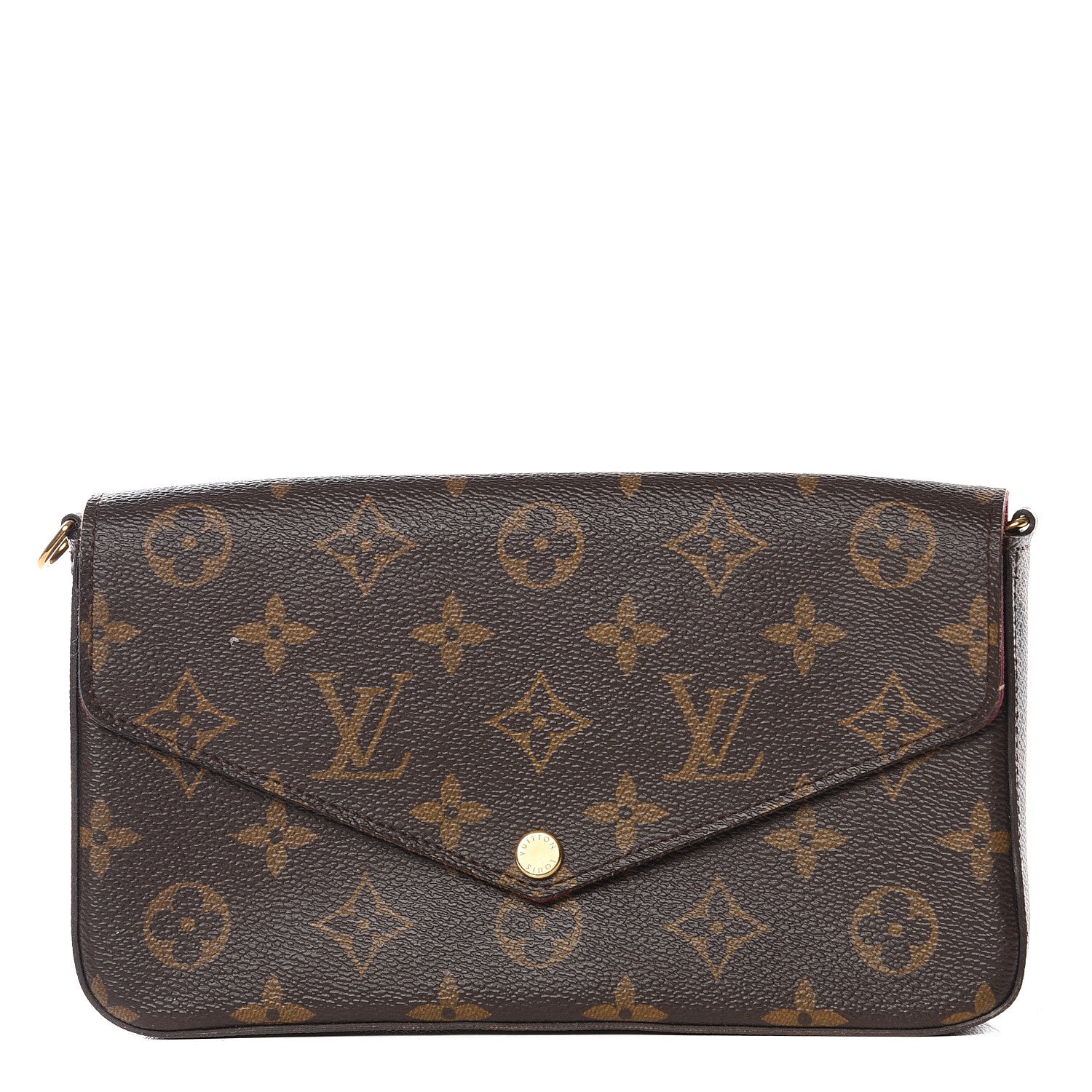 Louis Vuitton Monogram Pochette Felicie Chain Wallet Fuchsia 1 of 10